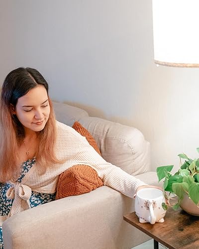 Miniatura 20 de VOTUM Black Cat Taza de café o té de cerámica blanca – Taza en forma de animal con diseños impresos a mano – Lindo regalo hecho a mano para hombres