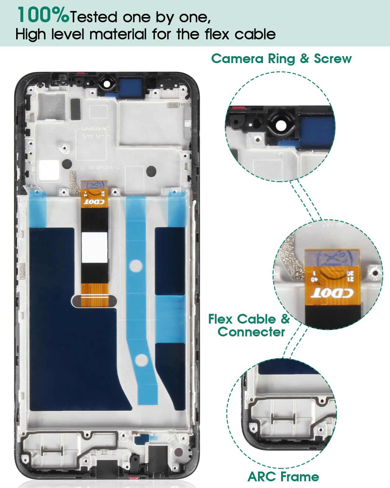 E-YIIVIIL Nieuw vervangend LCD-scherm compatibel met Nokia G42 (geen frame) 6,56 inch LCD-display Touch Screen Assembly with Tools