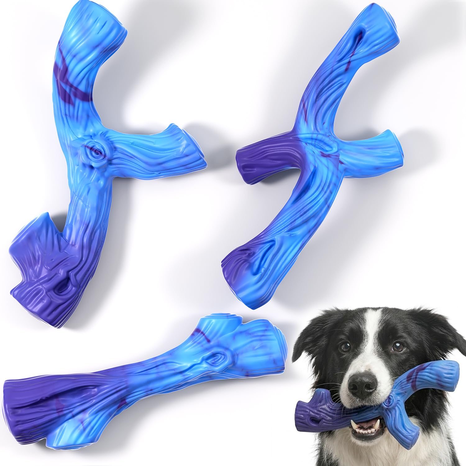 Dog Toys 3 Pack, Indestructible Dog Chew Toys for Aggressive Chewers