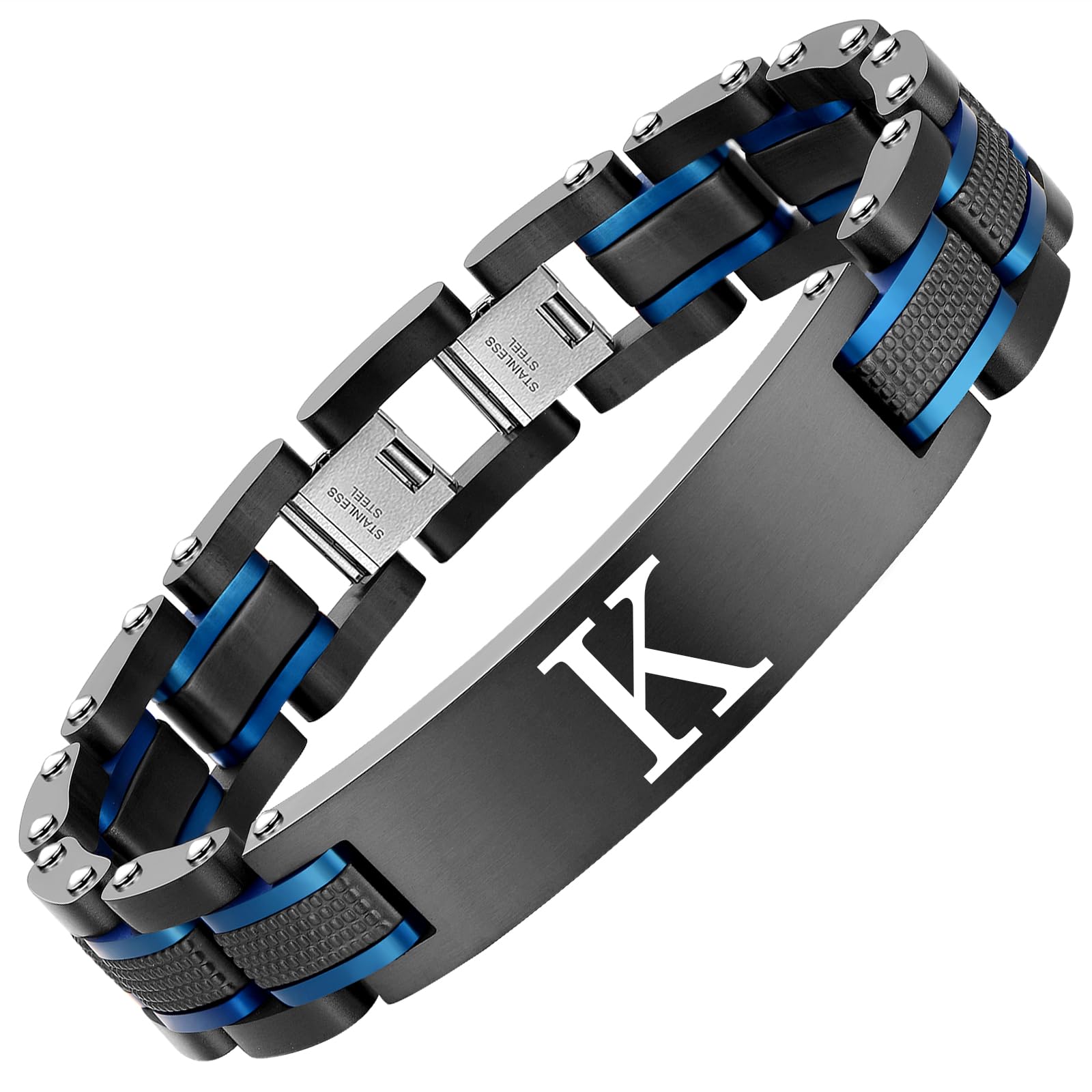 Holizaly Men's Bracelet Stainless Steel Bracelet Boyfriend Birthday Christmas Anniversary Valentine's Day Jewelry Husband Dad Gift