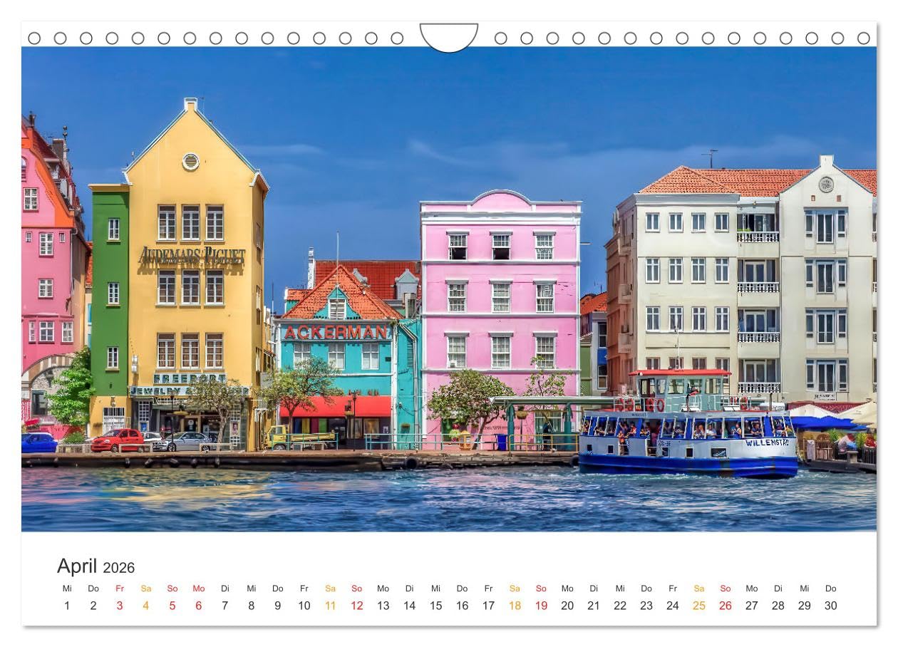 Curaçao - paradiesische Insel in der Karibik (Wandkalender 2026 DIN A4 quer), CALVENDO Monatskalender: Balsam für die Seele - Sonne, Strand, Meer, Willemstad.