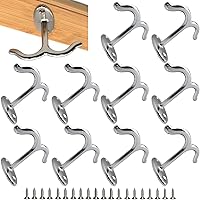 Vista 11 de 10 piezas de gancho doble de techo de aleación de zinc, armario de gabinete, gancho para abrigos, toalla, sombrero, ganchos debajo del gabinete