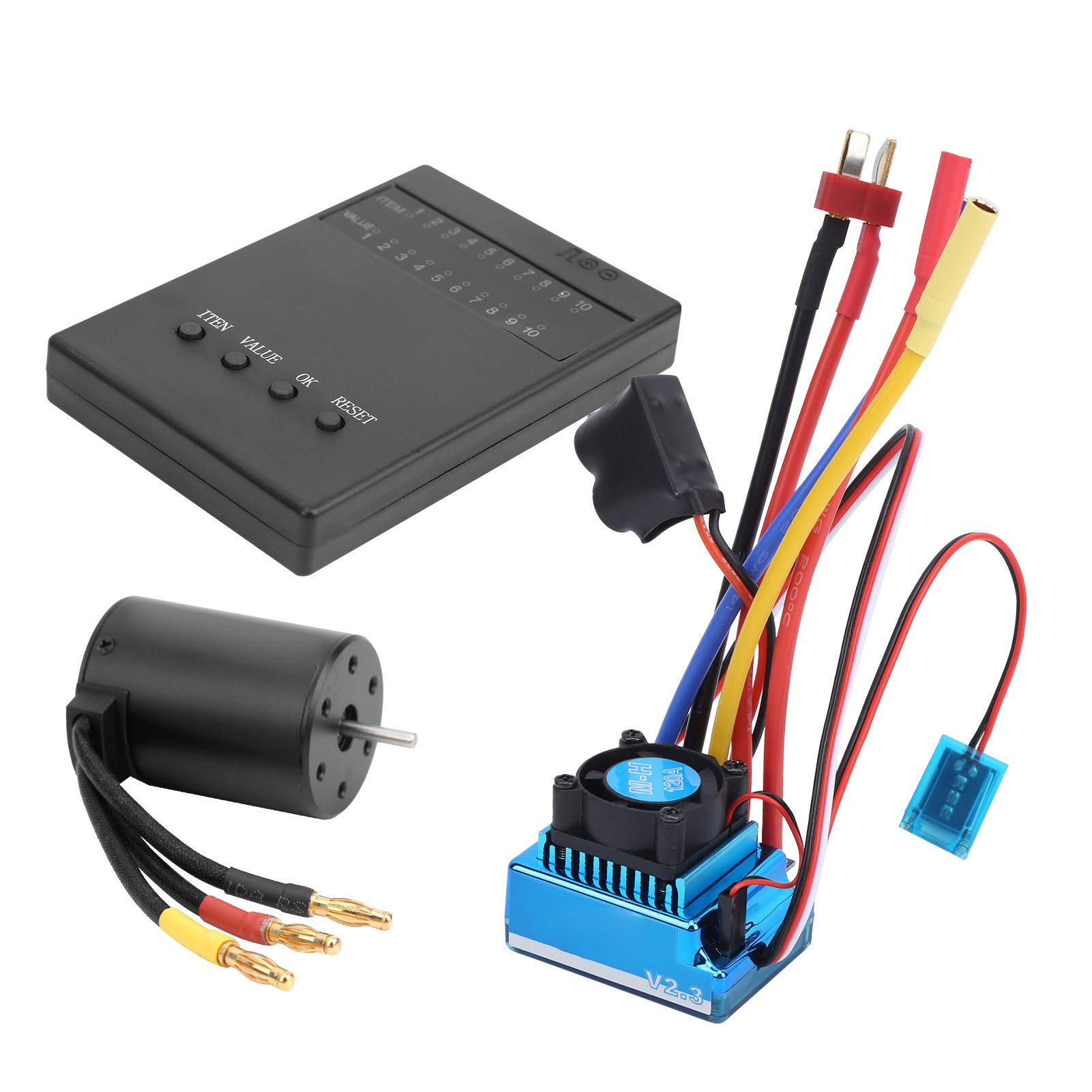 Tbest Scheda di Programma ESC per Motore RC, Scheda di Programma per Regolatore di velocità Elettrico Senza Spazzole 3650 2300KV Combo per Auto RC 1:10