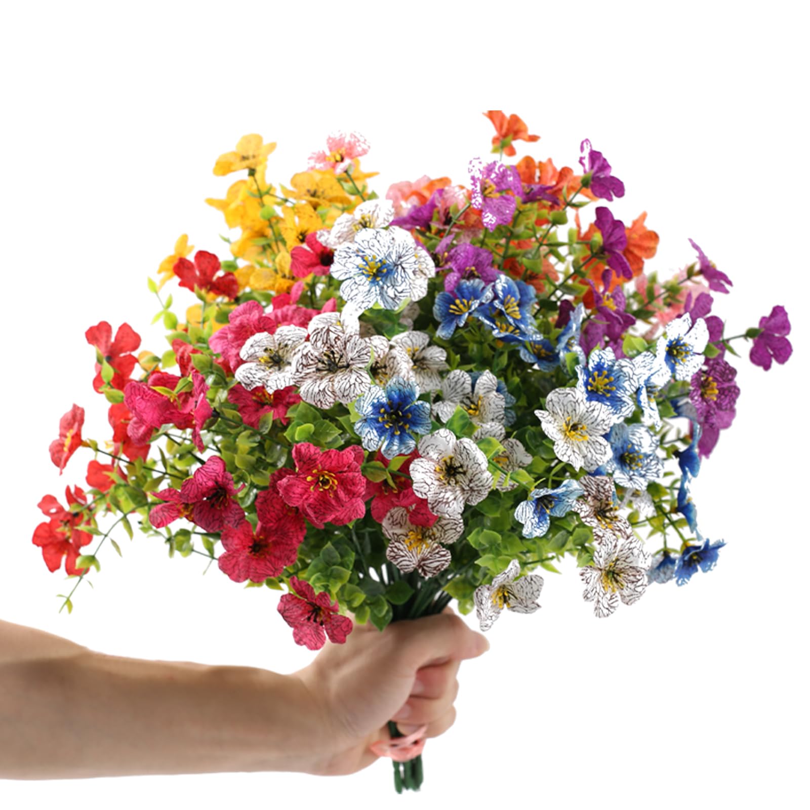 Hyfant8 Bundles Violets Artificial Flowers for Decoration Fake Plastic Flowers for Outdoor Faux Planters Real Looking Artificial Flowers for Yard Interior Party Or Wedding Flower Decorations