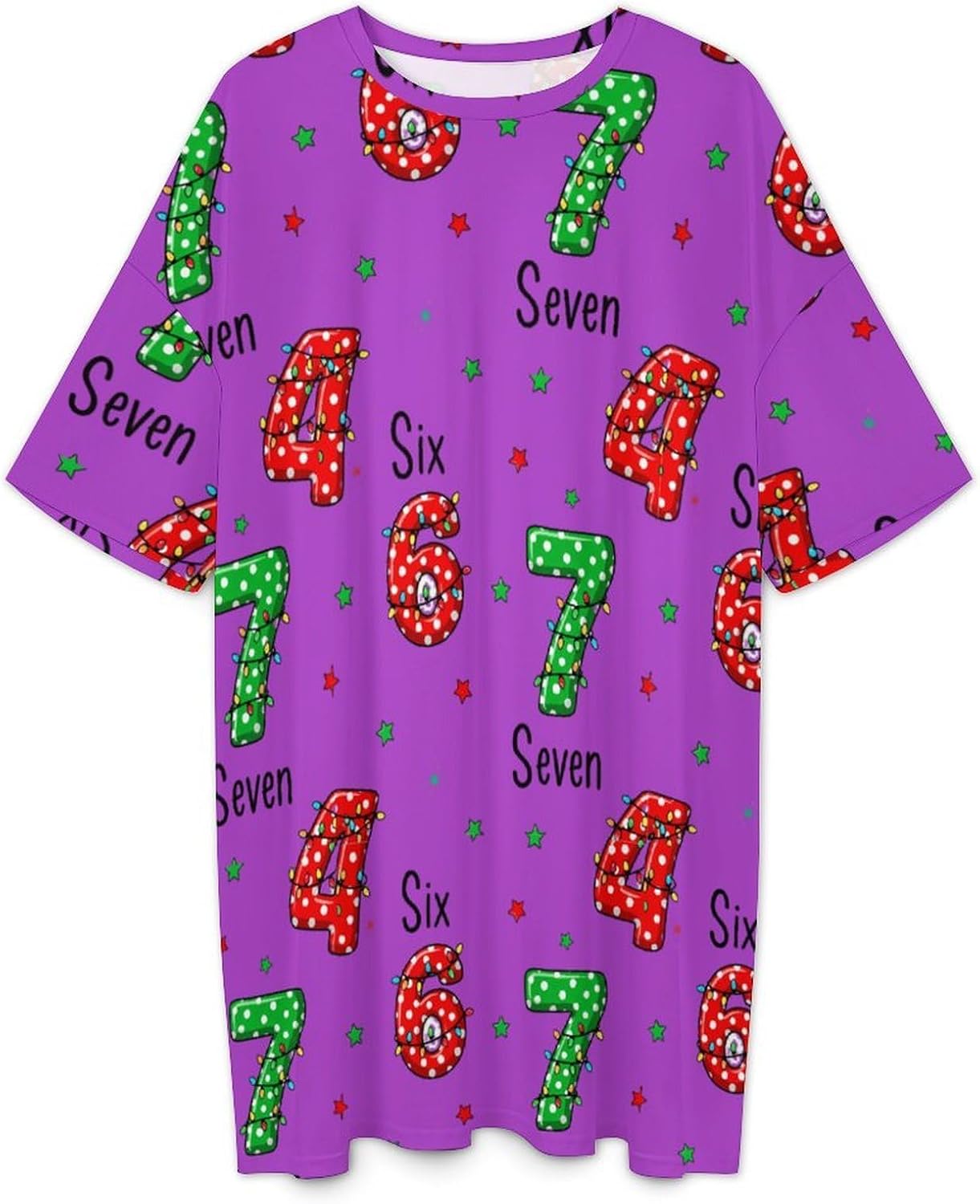 67 Six Seven Women's Cotton Nightgown Sleepwear Loose Comfy Sleepshirts Short Sleeves Nightshirt