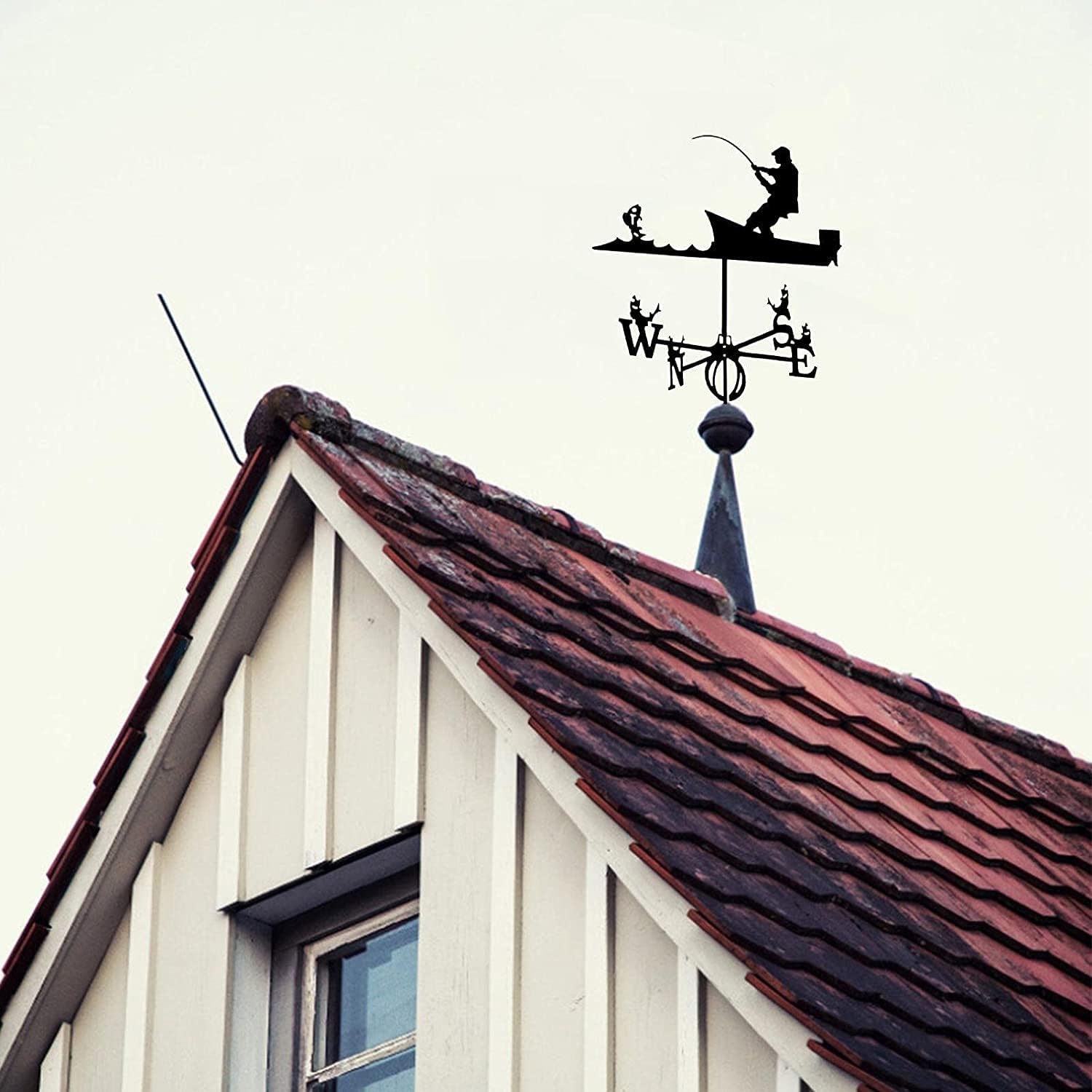 Retro Weathervanes, Roof Mounted Weathervane for Sheds, Metal Weathervane for Outdoor Garden Decor