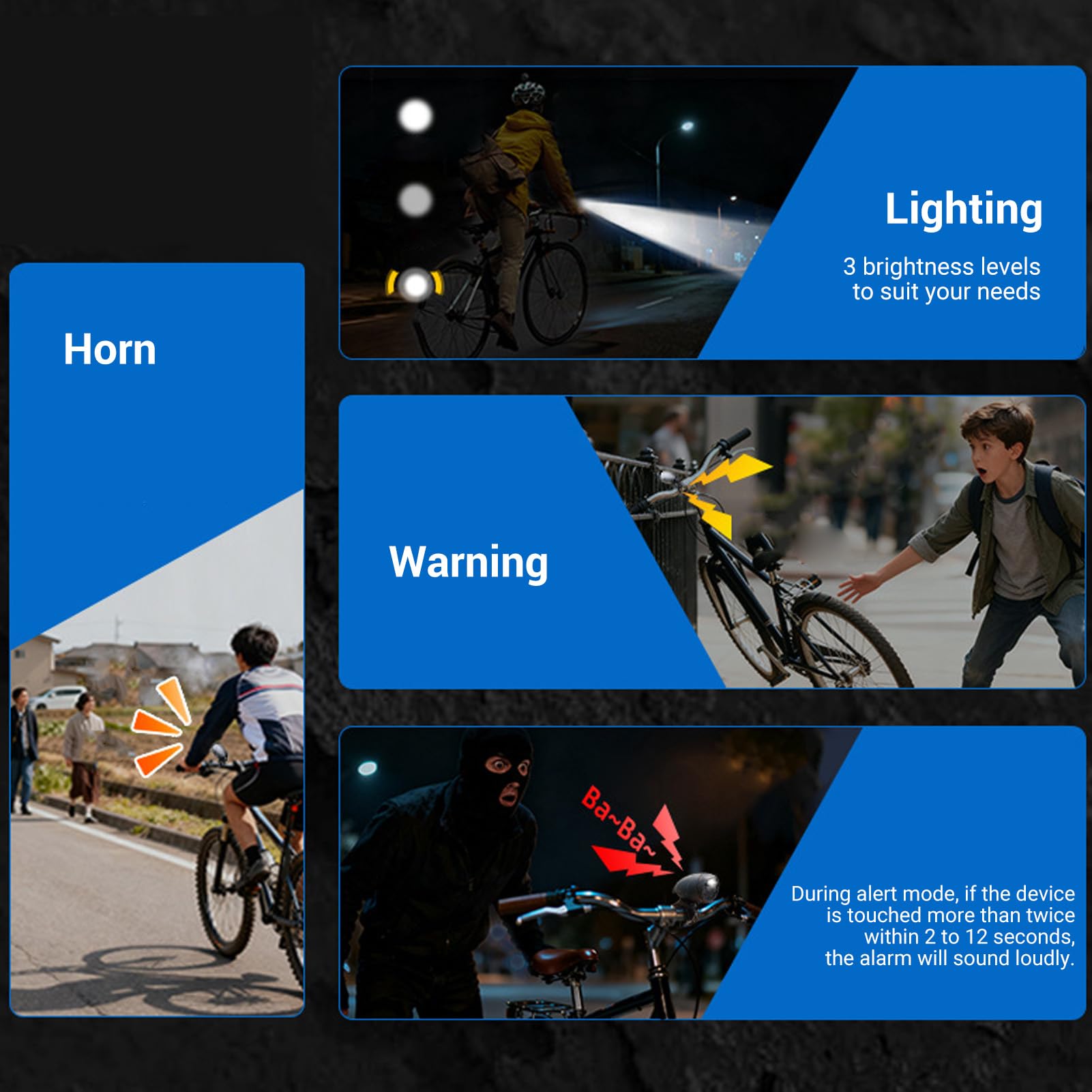 Clacson Elettrico per Bici con Suono Personalizzabile e Telecomando per Ciclismo ABS Impermeabile, Confezione da 1