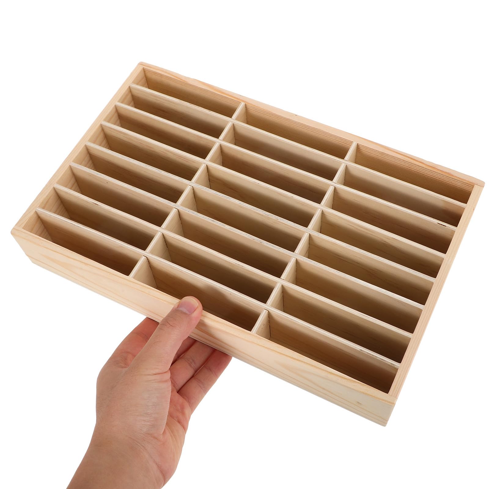 Scatola Porta Cellulari in Legno con Scomparti Multipli per Organizzare Biglietti da Visita e Penne, per Scrivania e Uso Scolastico