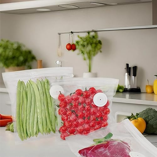 Miniatura 7 de Kit de actualización de bolsas selladoras al vacío con bomba automática para alimentos, bolsas Sous Vide sin BPA, reutilizables, compatibles con