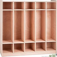 VEVOR 5-Section Wooden Classroom Cubby Locker with 10 Cubbies & 5 Hooks for Daycare, School, Home Storage