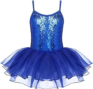 Little Girls Sequin Leotard Sparkly Strap Ballet Leotards Tutu Dress Ballerina Outfit Dance Costume for Kids - Buy now