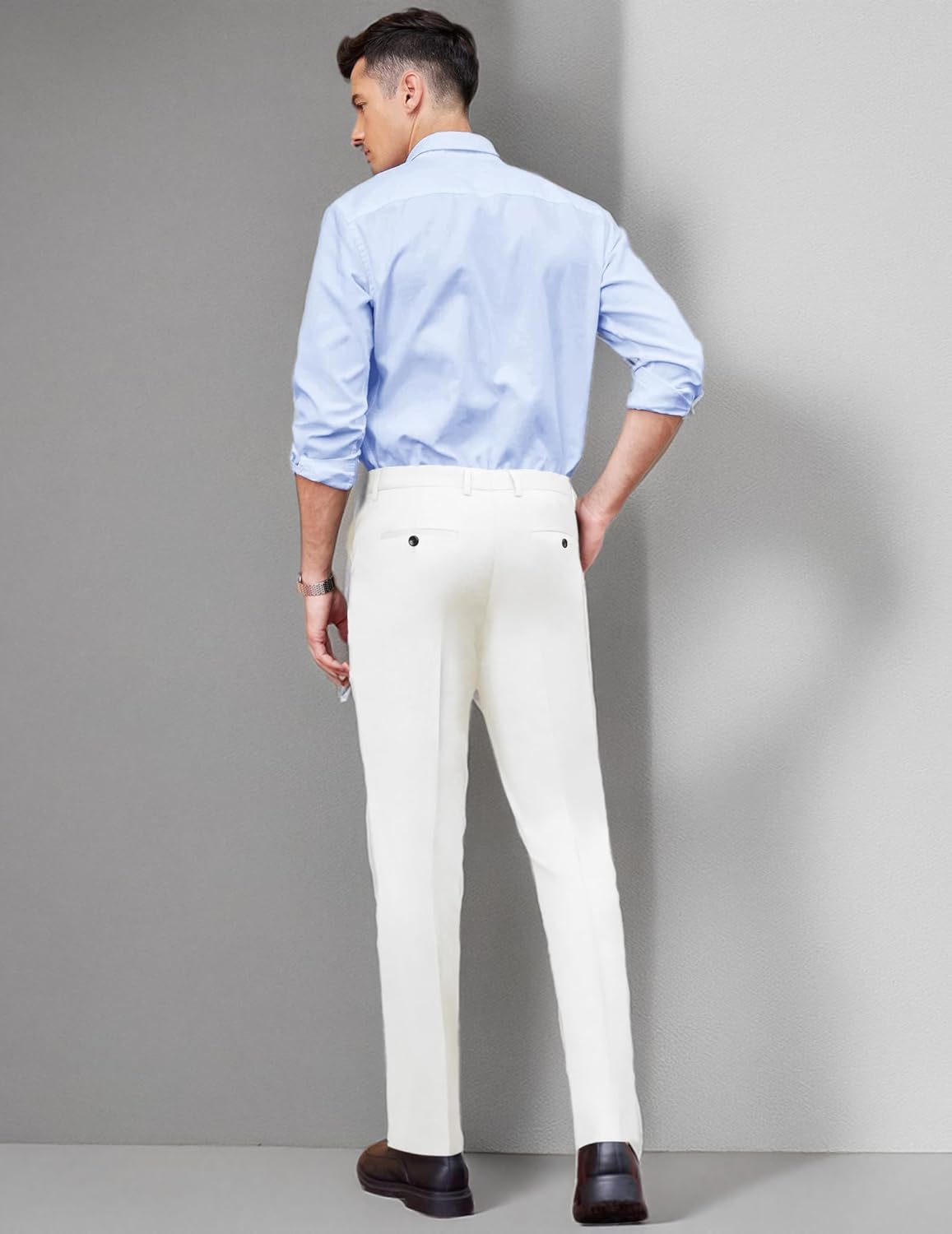 COOFANDY Men's Classic Fit Dress Pants Flat Front Straight Formal Pants Wrinkle Free Expandable Waist Suit Pants - Image 9