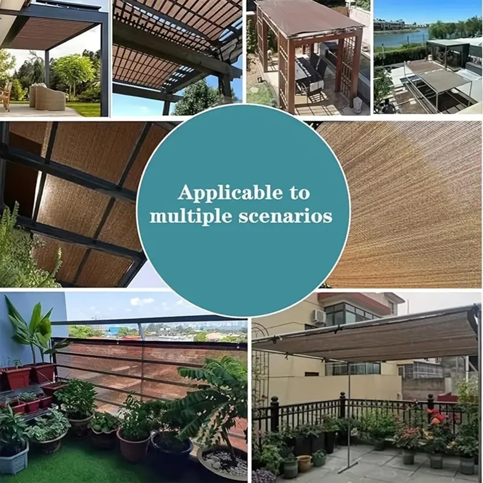 90% resistente ai raggi UV per esterni, patio, giardino, cortile, posto auto coperto e cucce per cani. Soluzione ombreggiante Wate (dimensioni: 6 m x 8 m)
