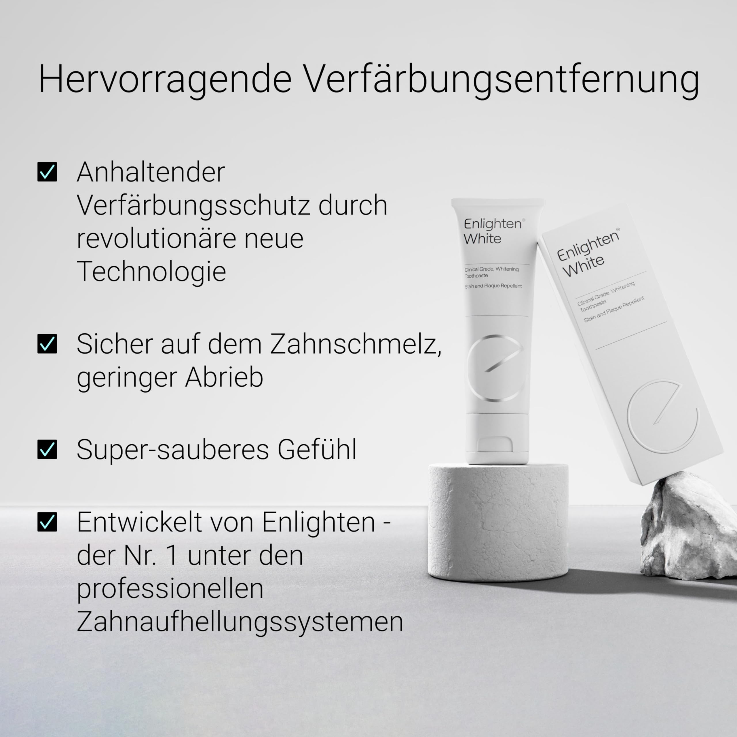 Enlighten White - Fluorid aufhellende Zahnpasta, 75 ml - Zahnschmelzschutz und Zahnaufhellung, für gesunde und strahlend weiße Zähne, von Zahnärzten empfohlen - 6 Stücke