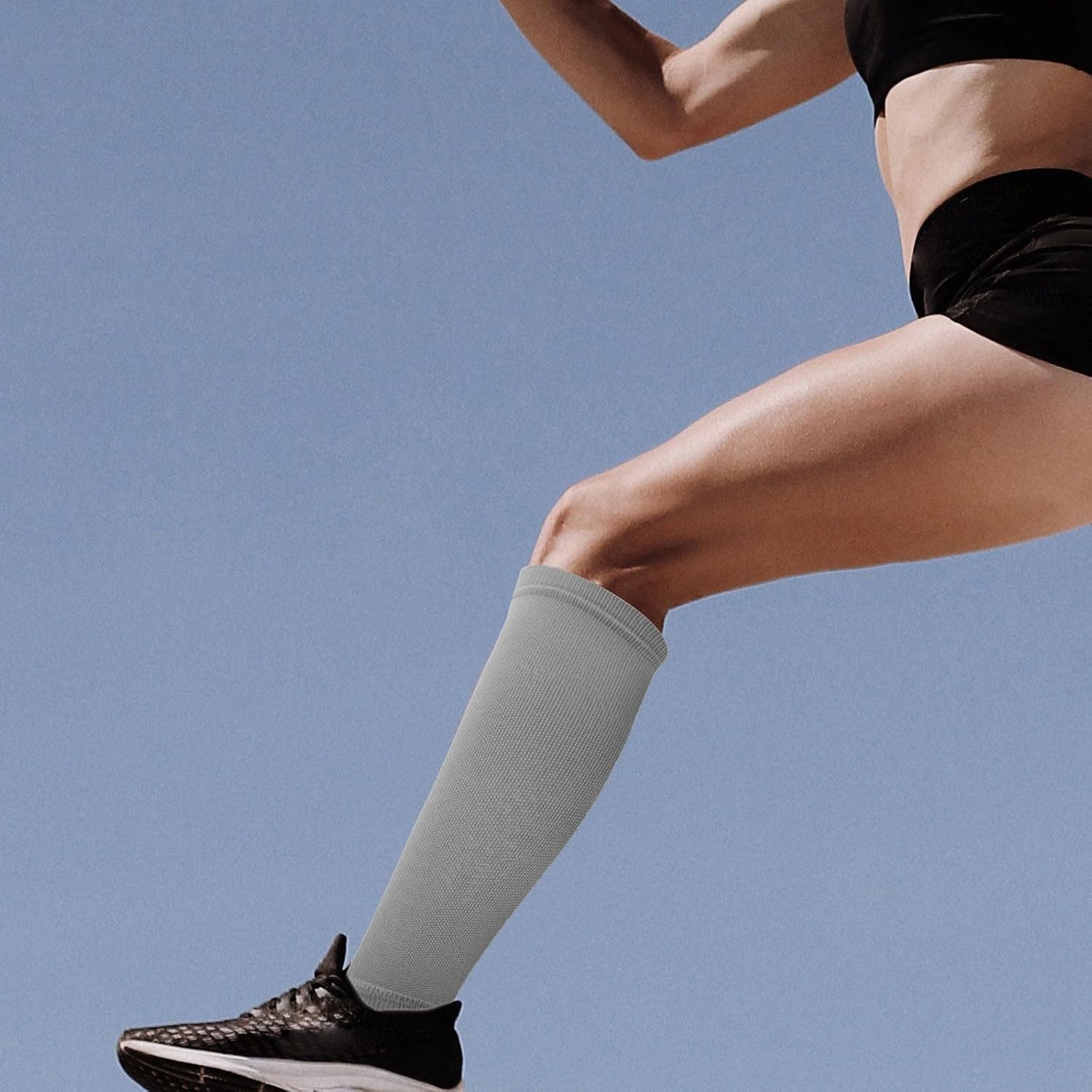 1 Pair Breathable Soccer Shin Guards Calf Compression Sleeves for Men and Adults, Nylon Material with Comfortable Protection and Versatile Use for Sports and Outdoor Activities