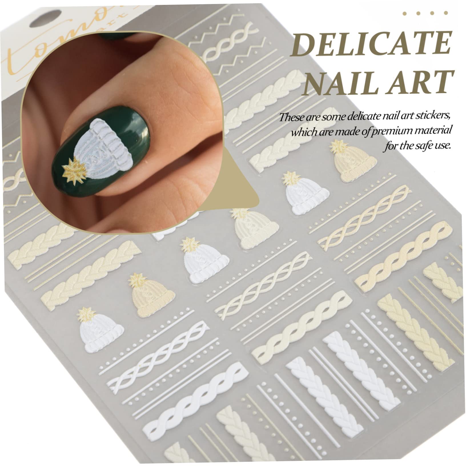 Healvian 12sets Adesivi Unghie Natalizi Con Motivi Di Maglione e Fiocchi Di Decorazioni Per Nail Art Perfetti Per Donne e Ragazze Stile Unico e Creativo Materiale Resistente e Alta