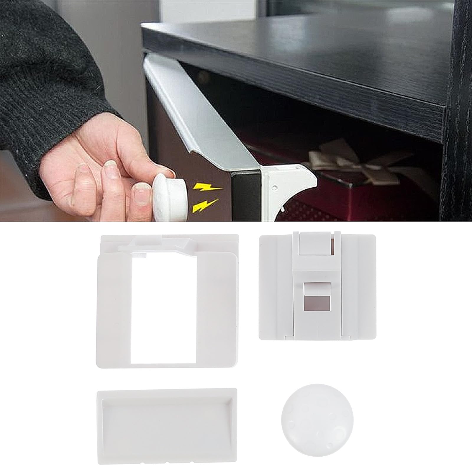 Verrous Magnétiques et Accès Contrôlé pour Tiroir et Armoire Lot de 10 Protection Contre Blessures Sécurité Enfants avec Clé, Matériau Abs Blanc pour Enfants