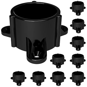 FORMUFIT F114ECT-BK-10 PVC Table Cap, Furniture Grade, 1-1/4" Size, Black Pack of 10
