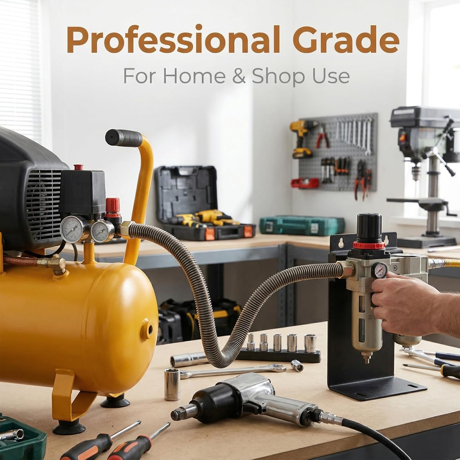 Air Compressor Exhaust Tube, 3/4 Air Compressor Line Kit, Pneumatic Component Tube Air Compressor Ventilation Pipe Discharge Hose Connector 12mm Accessory (head tube 2051/3065)