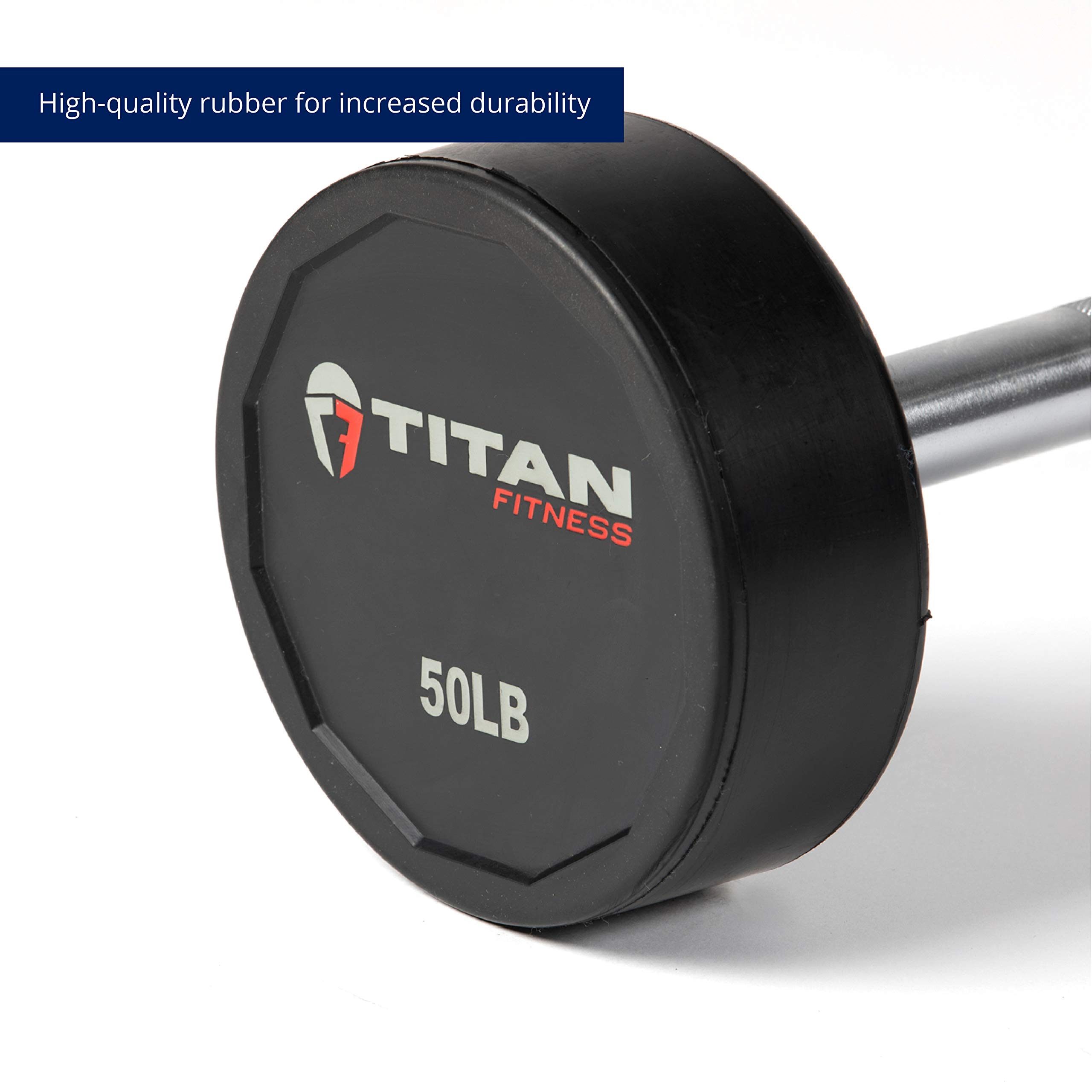 Titan Fitness Barbells And Fitness Bars Straight Rubber Fixed