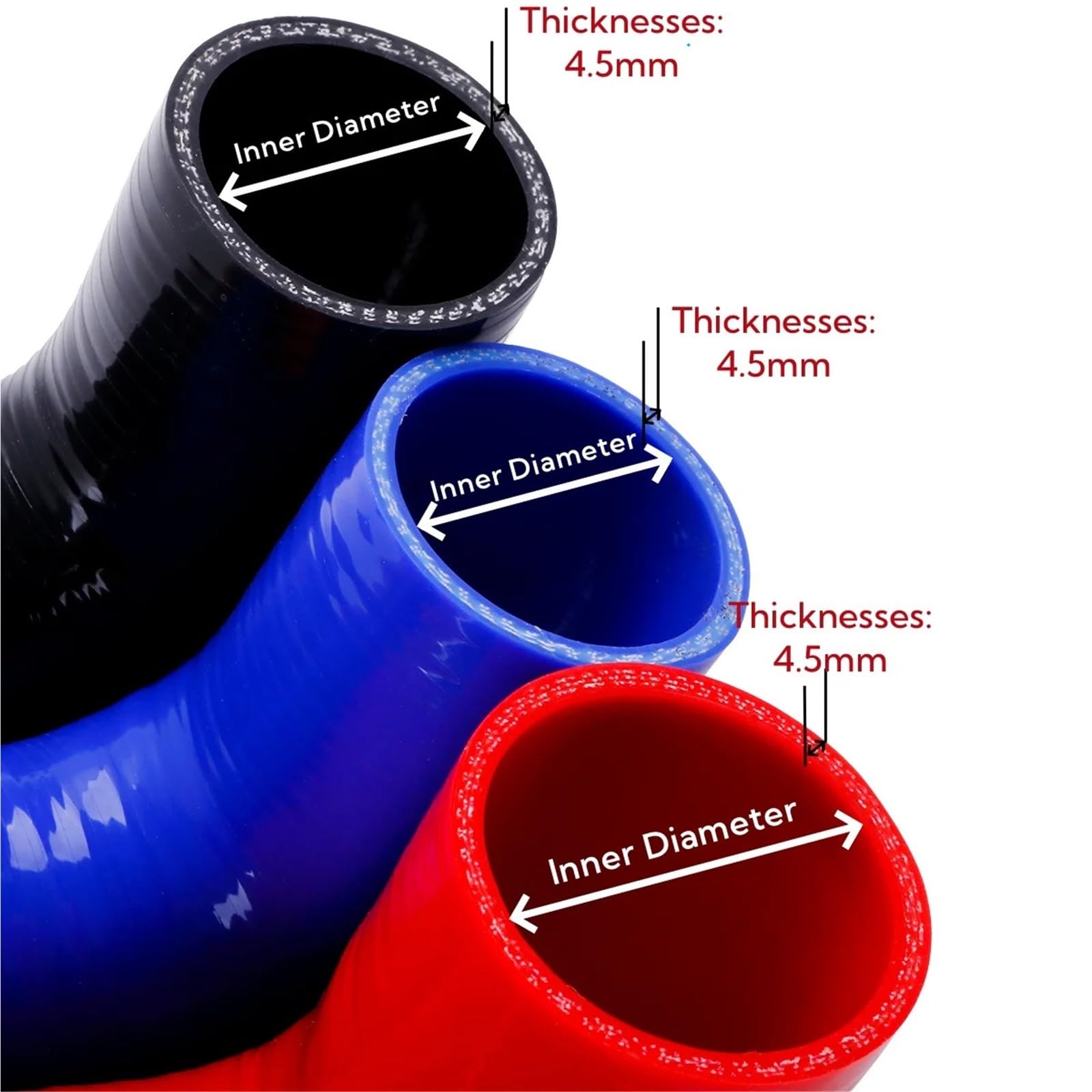 Tubo Silicone Per Intercooler A Gomito 90° – Diametri Vari (30-51mm) – 4 Strati – Resistente E Flessibile – Colore Nero - 3