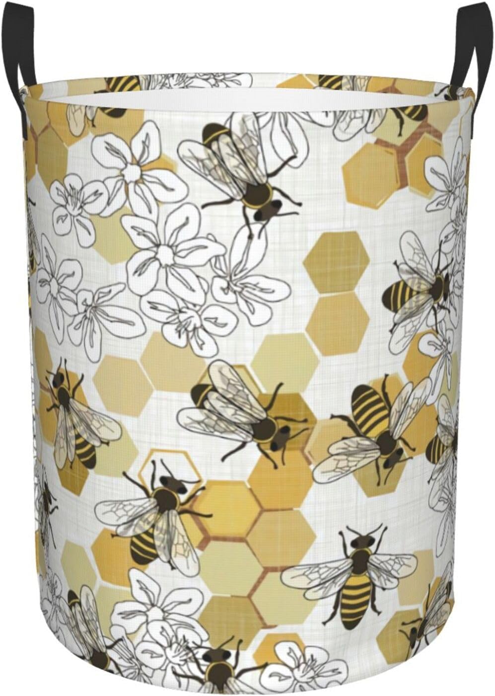 Bee Laundry Basket Foldable Waterproof Laundry Hamper Clothes Storage Bucket Toy Organizer for Bathroom Bedroom Large 62.8 Liters