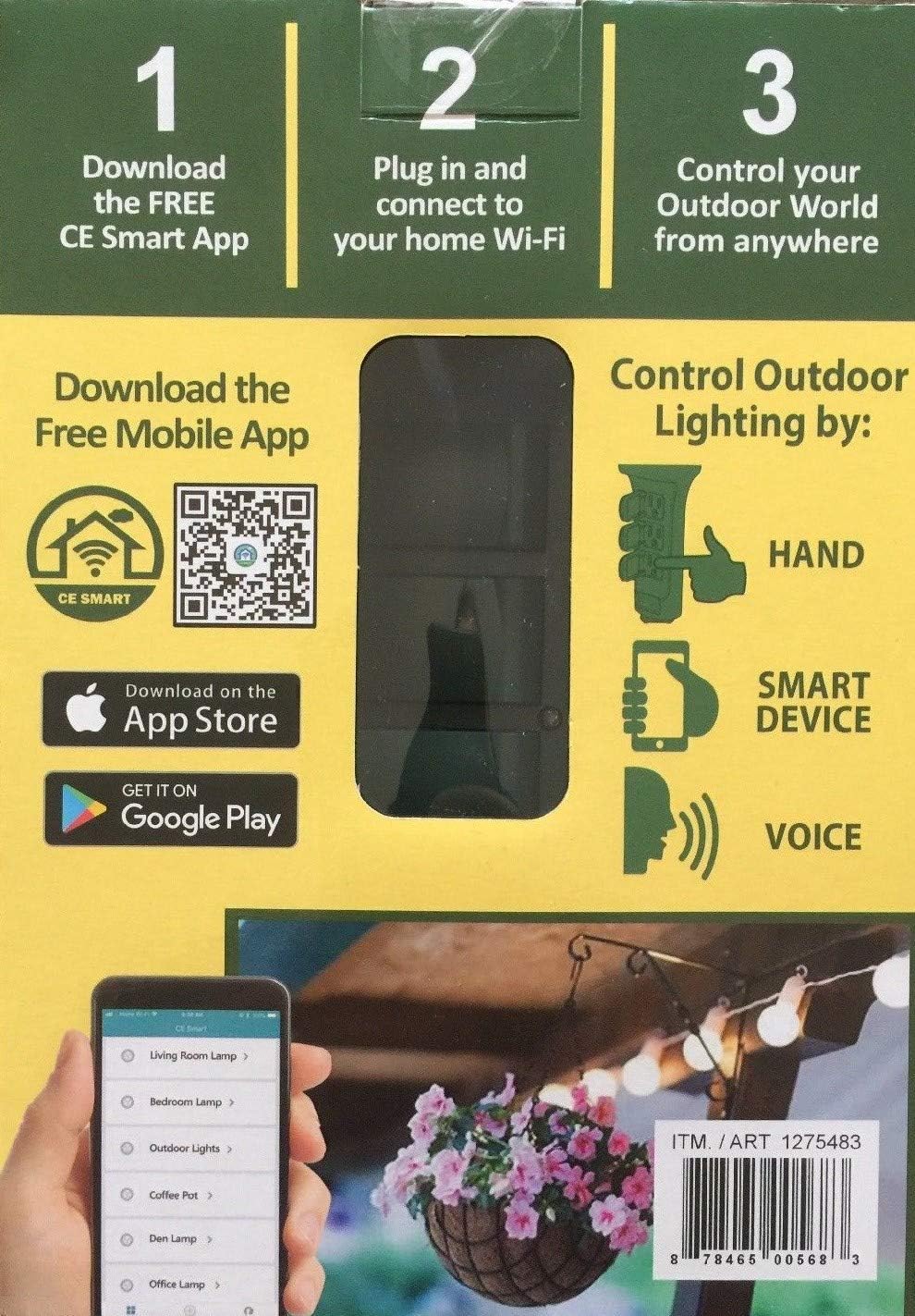 Wi-Fi Smart Home Outdoor Power Stake (6 outlets) Compatible with Alexa