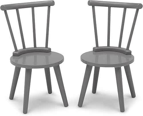 Miniatura 10 de Delta Children Homestead - Juego de mesa y 2 sillas para niños, ideal para artes y manualidades, certificado Greenguard Gold, gris Gris,Bianca Blanco