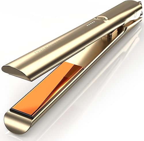 Miniatura 2 de Giacomucci Titanelli - Plancha de pelo de titanio 2 en 1, plancha plana con tecnología Ti-Thermal 100% pura, estilo profesional de 1 pulgada,