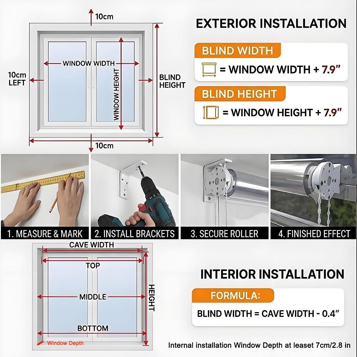 Store Enrouleur Transparent et Imperméable, Volets Roulants Exterieur PVC | Stores à Enroulement, Rideau de Séparation Clairs en plastique pour pergola Fenêtres, Anti-poussière(140x120cm)