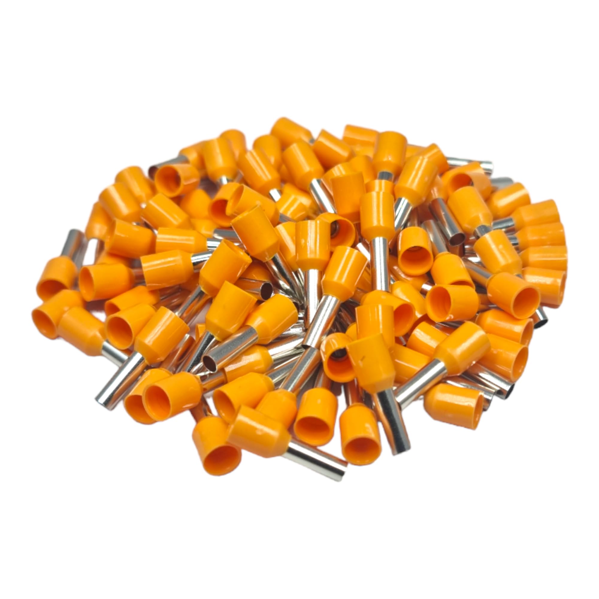 Orange 100 Pcs Single Entry Cord End Cable Terminals Insulated Wiring Bootlace Ferrules 0.25Mm² - 35Mm² ( - 4.0Mm²)