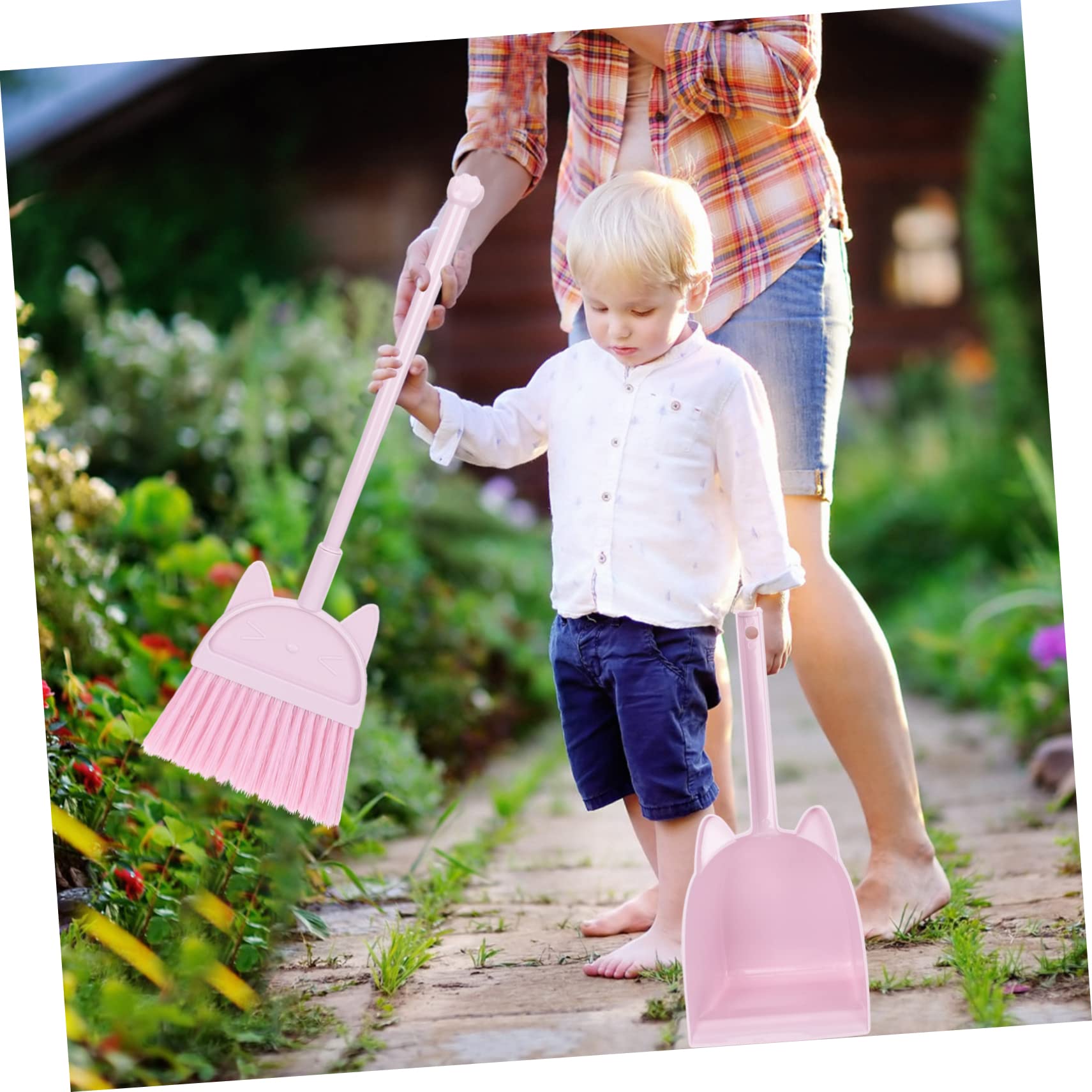 Cabilock 1Set Broom and Dustpan Cleaning Tool Playset for Lightweight and Housekeeping for Imaginative Play and Teaching Responsibility Present for Ages