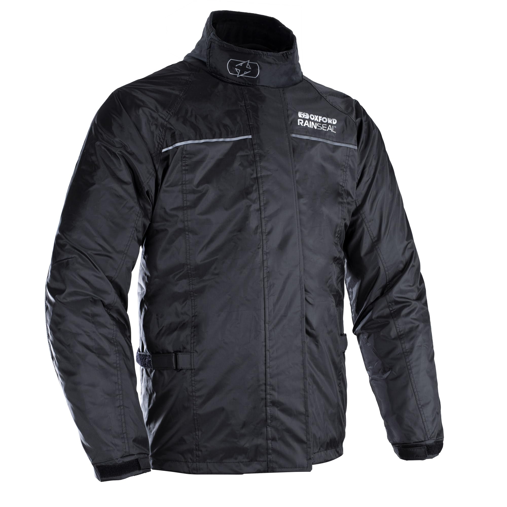 Oxford Rainseal Thermal Waterproof Over Jacket | Motorcycle Rainwear Bike Wet Weather Gear, Black, 2XL