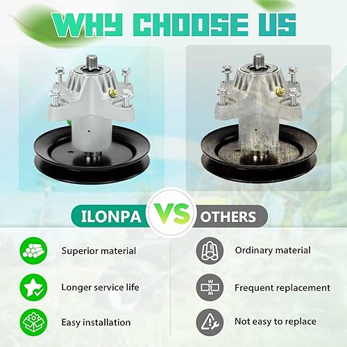 Miniatura 6 de Paquete de 2 Conjunto de husillo para Cub Cadet MTD Troy Bilt 42" Deck 618-04456 918-04456A 918-04456 918-04461 618-04461 618-04456A