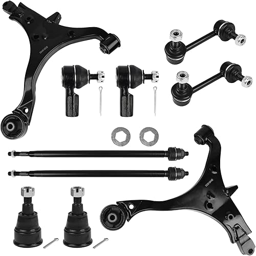 Autoround Brazos de control delanteros inferiores con rótula, extremo de barra de acoplamiento, enlace de extremo de barra estabilizadora para Honda