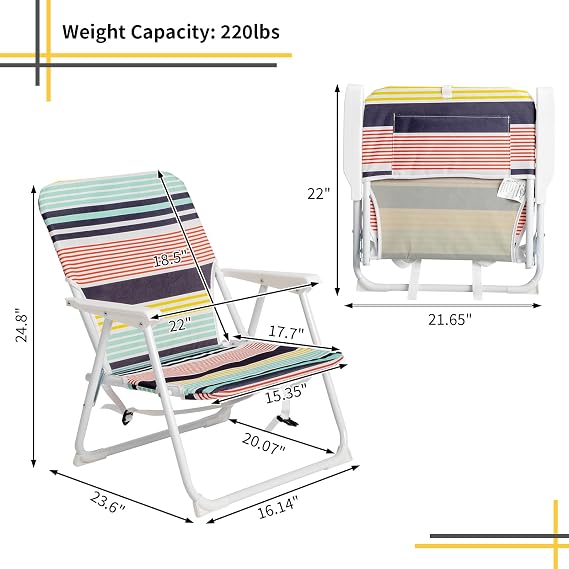 Beach Chair,Portable Folding Camping Chairs for Outdoor/Trip, Lightweight Foldable Backpack Beach Chair for Adults
