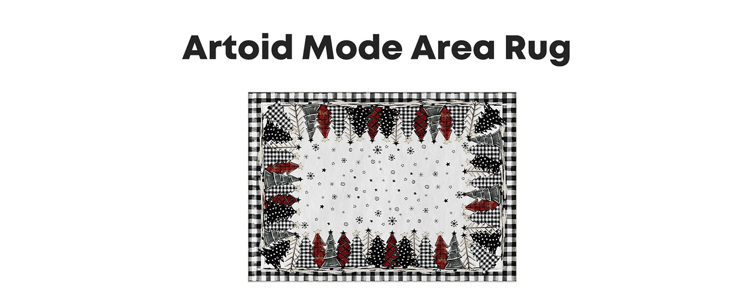 Tapete decorativo Artoid Mode 5x7 pies negro y blanco miniatura 7