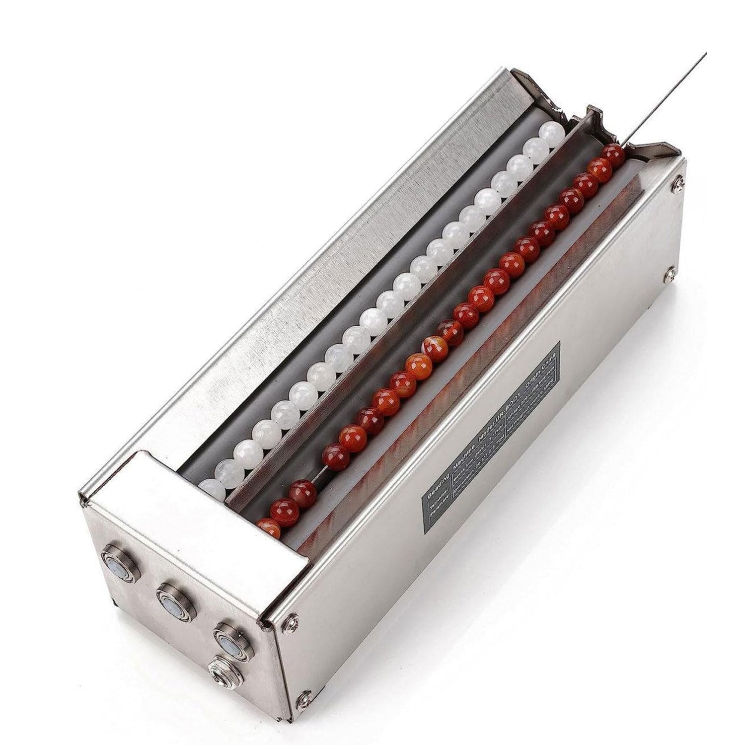 2-kanałowa automatyczna mini maszyna do koralików, ze stali nierdzewnej, 3-16 mm, regulowana elektryczna nawlekacz do igieł, 3-16 mm, z 6 igłami do koralików, do majsterkowania, naszyjnika