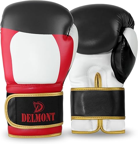 Miniatura 22 de Delmont Guantes de boxeo para hombres y mujeres – Bolsa pesada, guantes de kickboxing, sparring y entrenamiento con acolchado multicapa, soporte