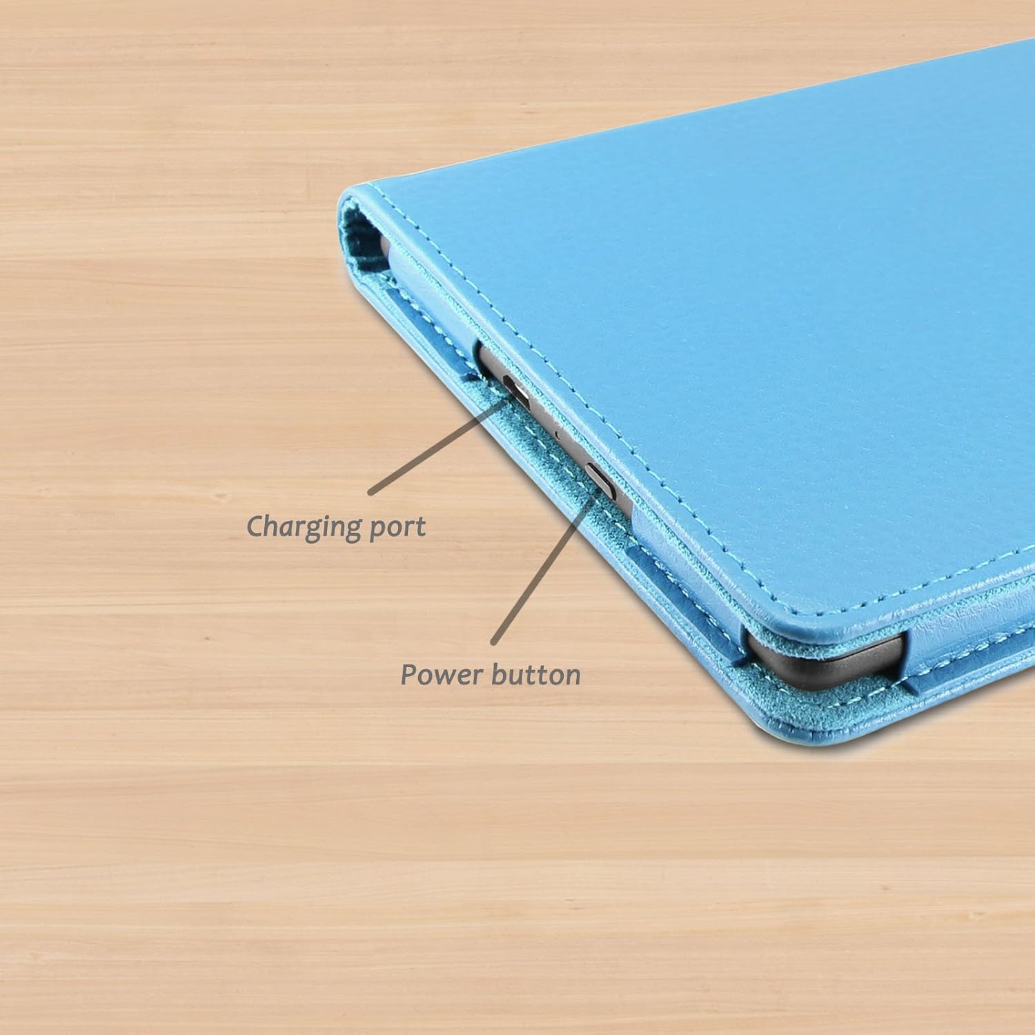 Infiland Case for Kindle 8th Generation - Folio Premium PU Leather Smart Cover For Amazon All-New Kindle E-reader 6" Display 2016 Release 8th Generation Only (With Auto Wake/Sleep), Blue