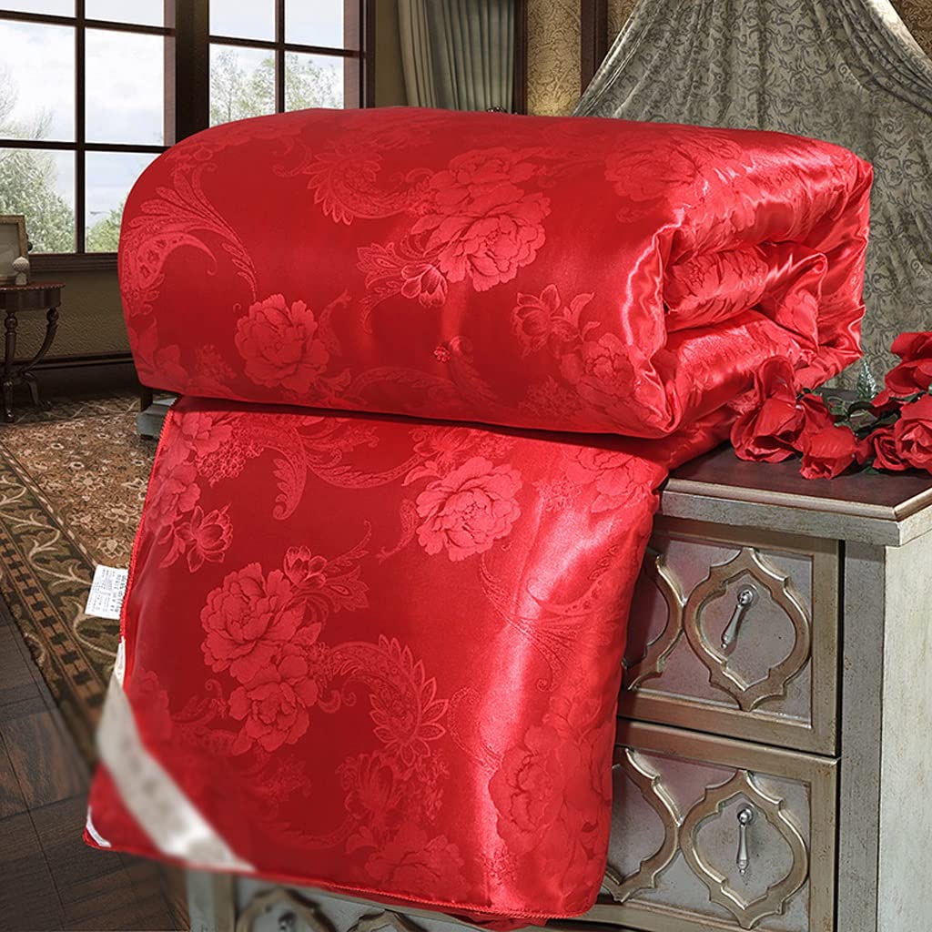 Edredón de invierno de seda de morera para cama de matrimonio manta térmica grande jacquard