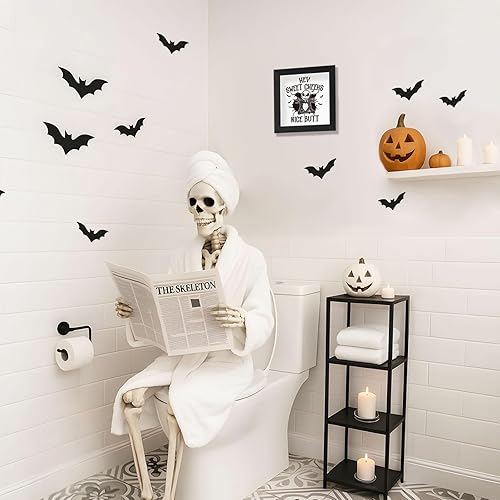 Miniatura 7 de Divertidas decoraciones de Halloween, letrero de madera de Nightmare Before Halloween para decoración de baño, decoración de pared de mesa de casa