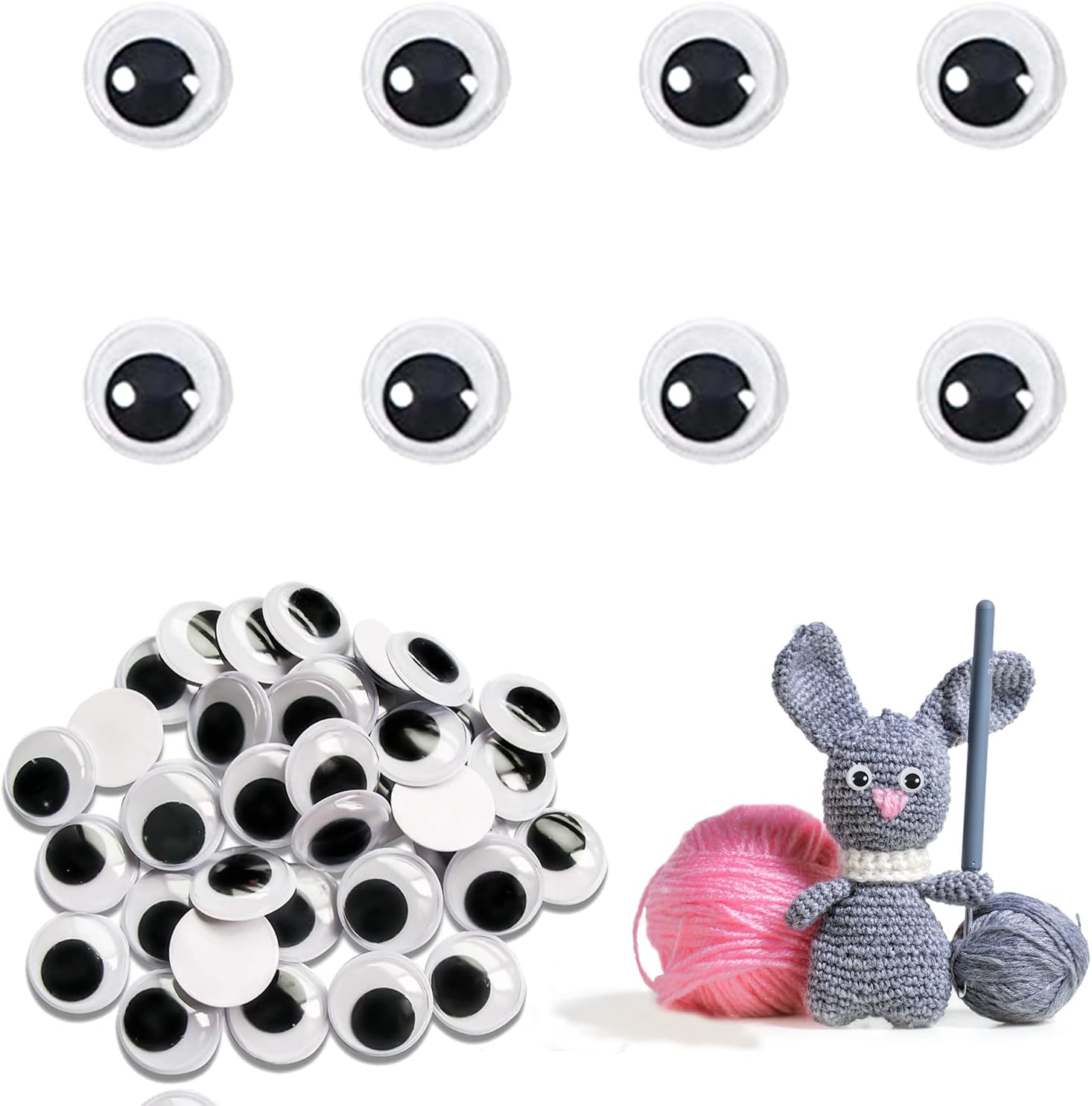 100Pcs Sticky Googly Eyes for Crafting, Small Googly Eyes Self Adhesive
