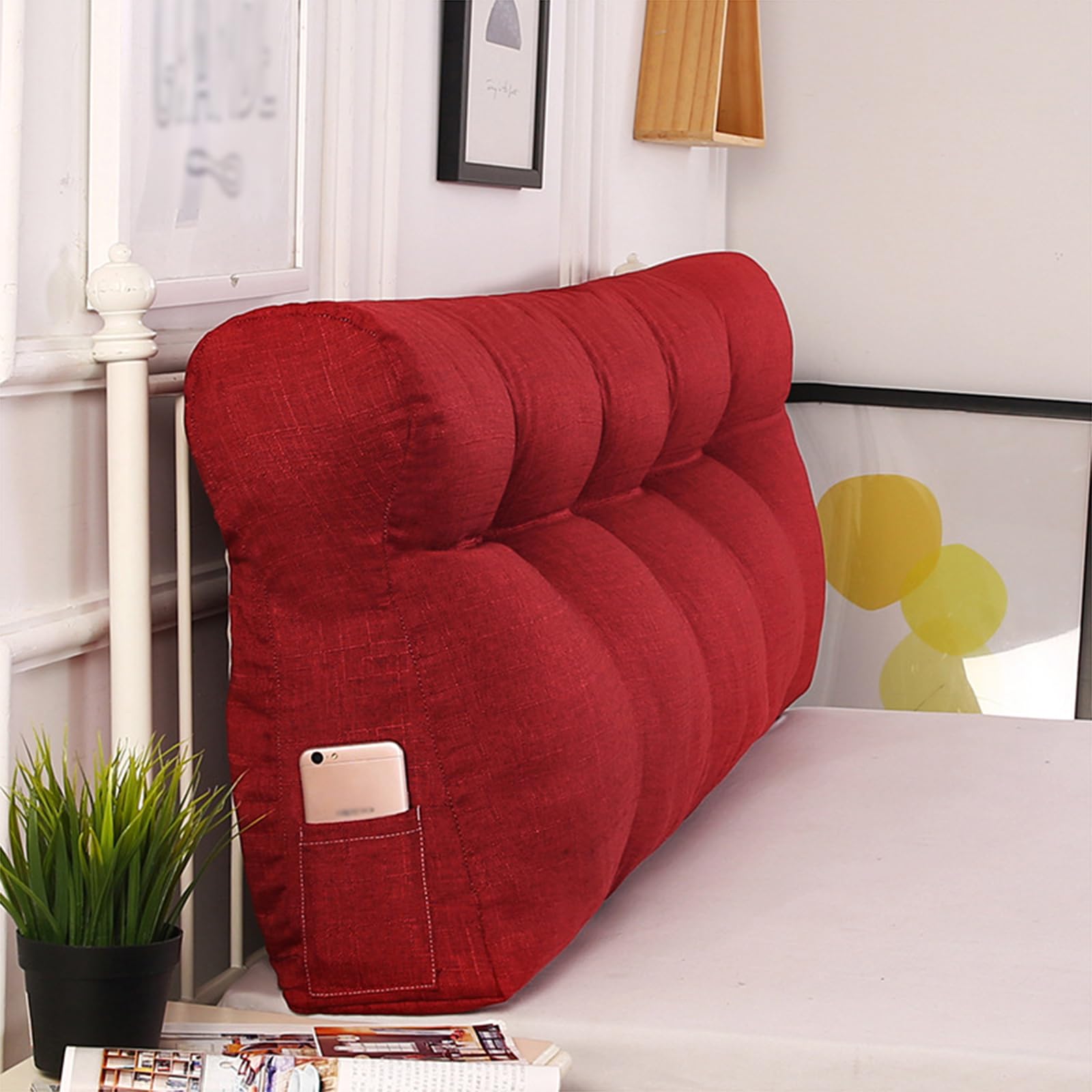 Cojín De Respaldo para Sofá Cama Cabecero Acolchado Respaldo Suave Cojín De Lectura Rectángulo Cojín Lumbar con Funda Rimovibile Adecuado para Cama Y Sofá F 150x50x15cm