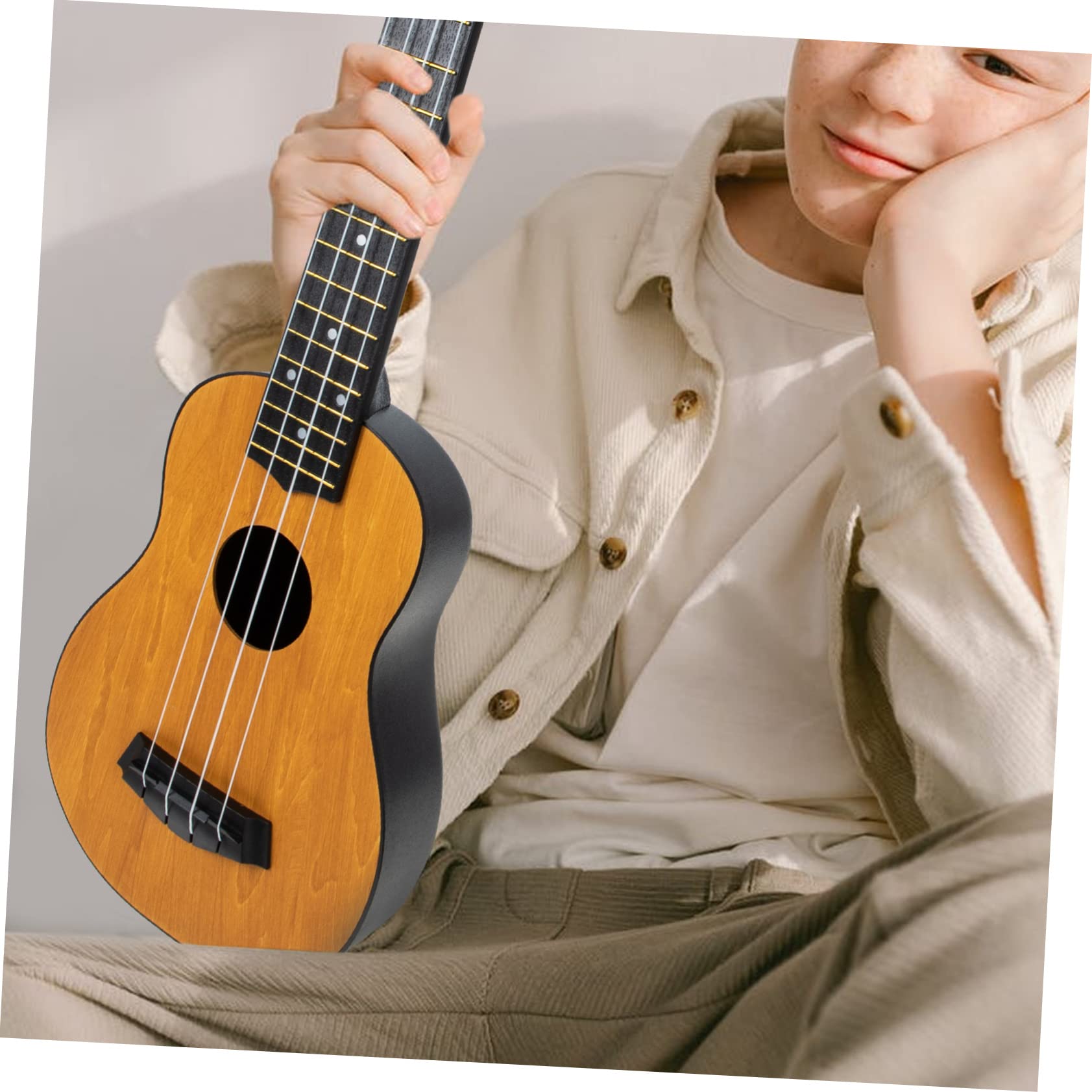 ERINGOGO Holz Ukulele Kinderinstrument Für Anfänger Leicht Tragbar Fördert Hand-gehirnkoordination