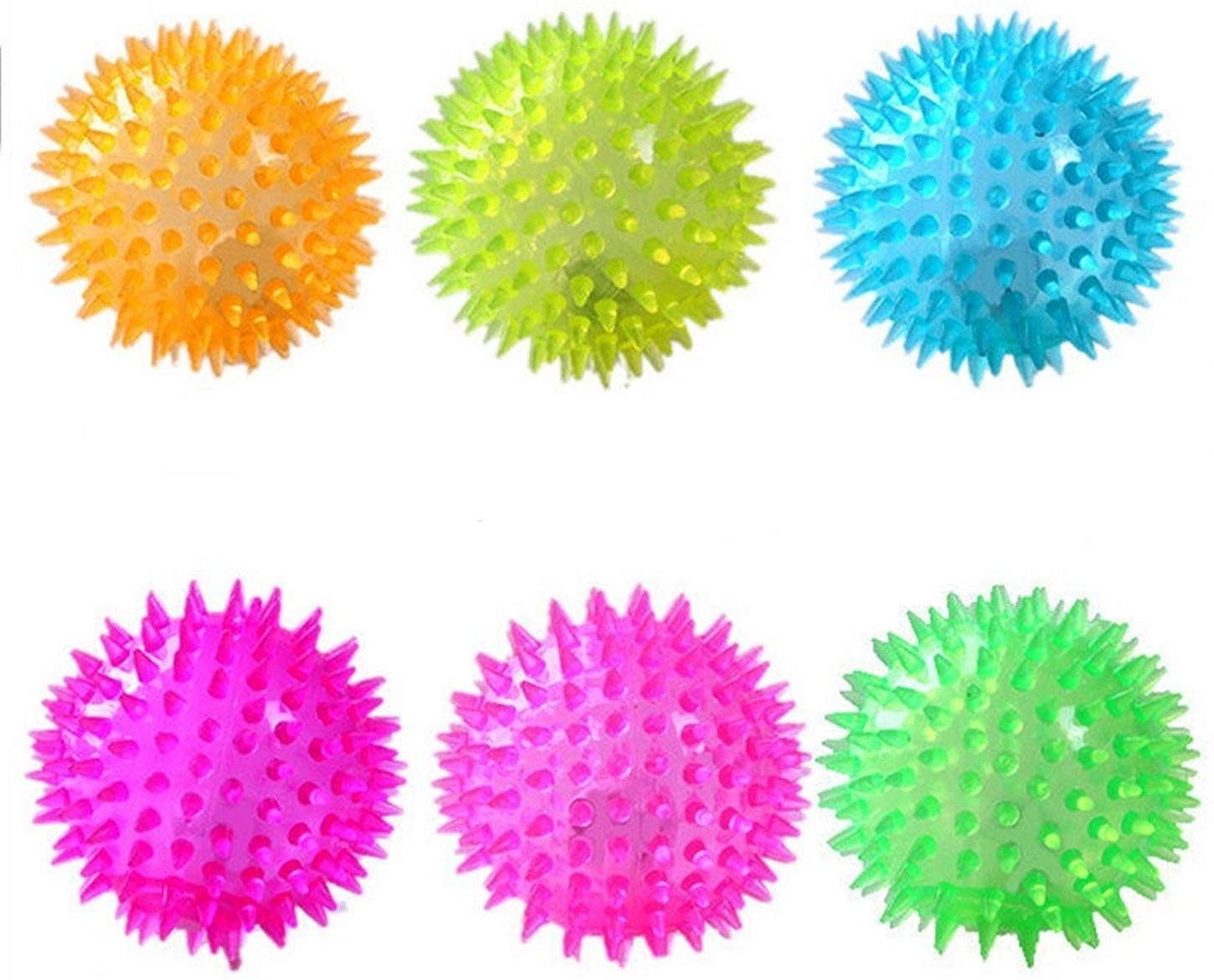 RvPaws Led Light-Up Spike Squeaky Bouncy Ball for Fetch, Sound Interaction and Play for Puppy-Large Multi-Colored (Set of 6) (B09J28XJ7R) Amazon Price History, Amazon Price Tracker