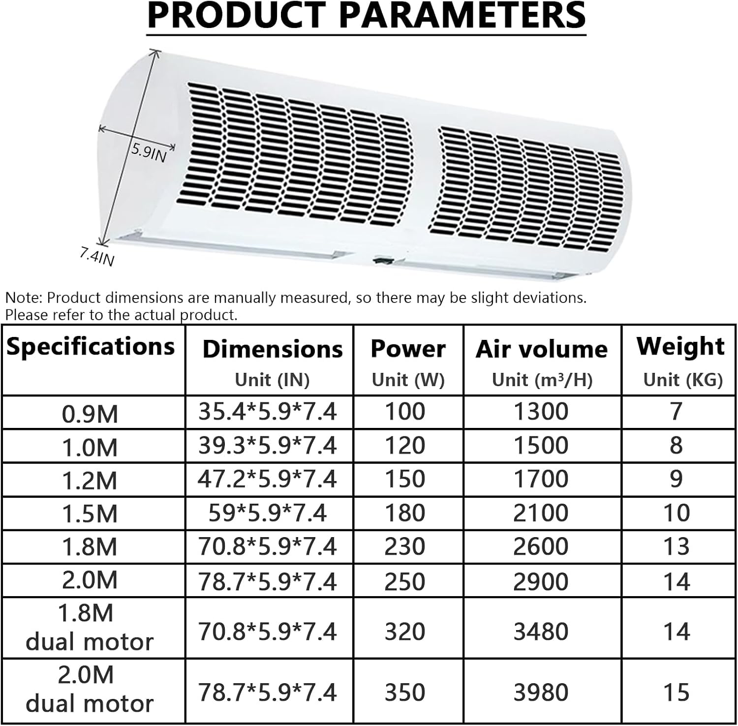 Cortina de aire para puertas, ventilador comercial para interiores, cortina de aire para puerta súper potente para un control eficaz del aire
