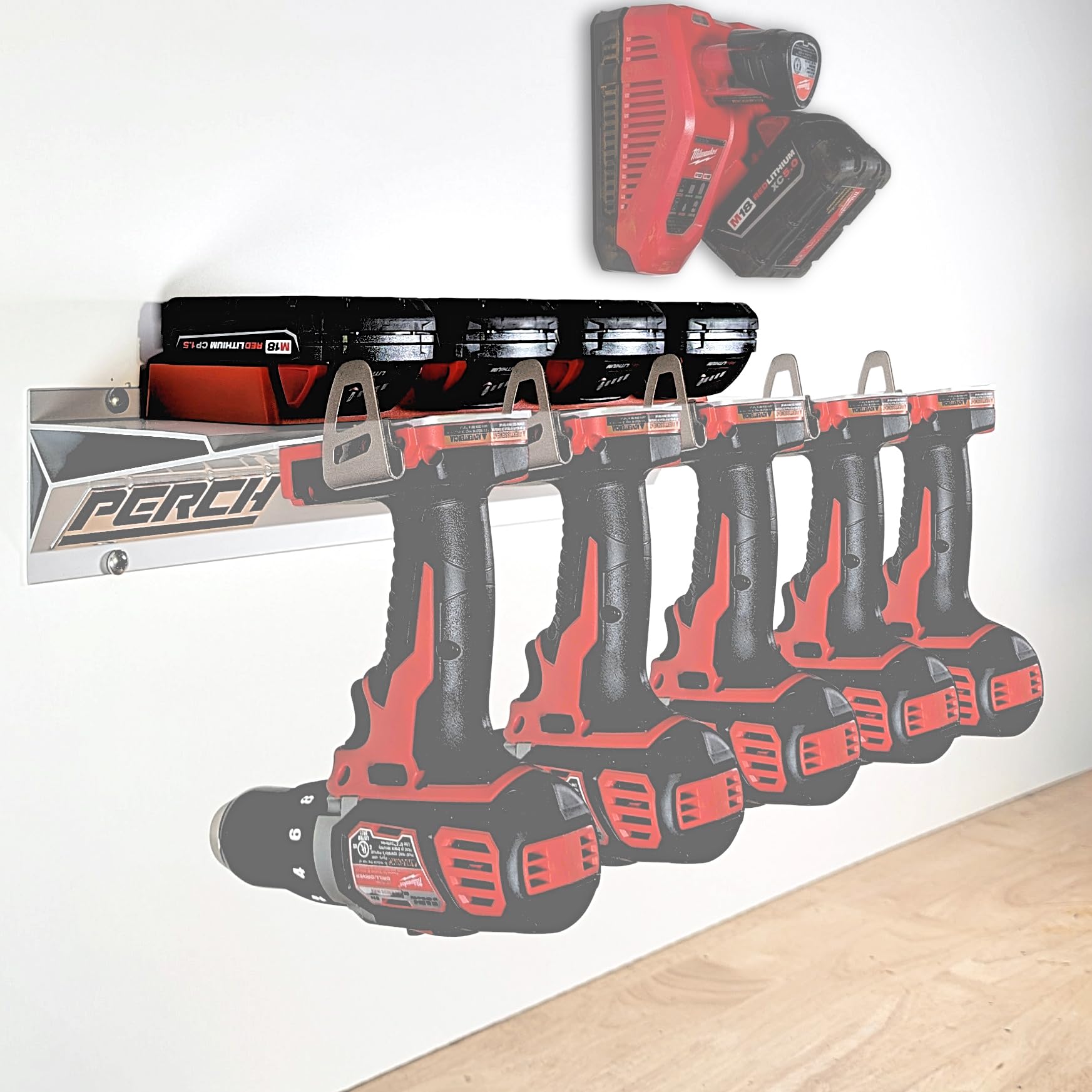 POWER RAX Lock Battery Rack For Bosch 18v Batteries – 2 To 10 Slots – Wall Mount Holder Frame – Made In UK