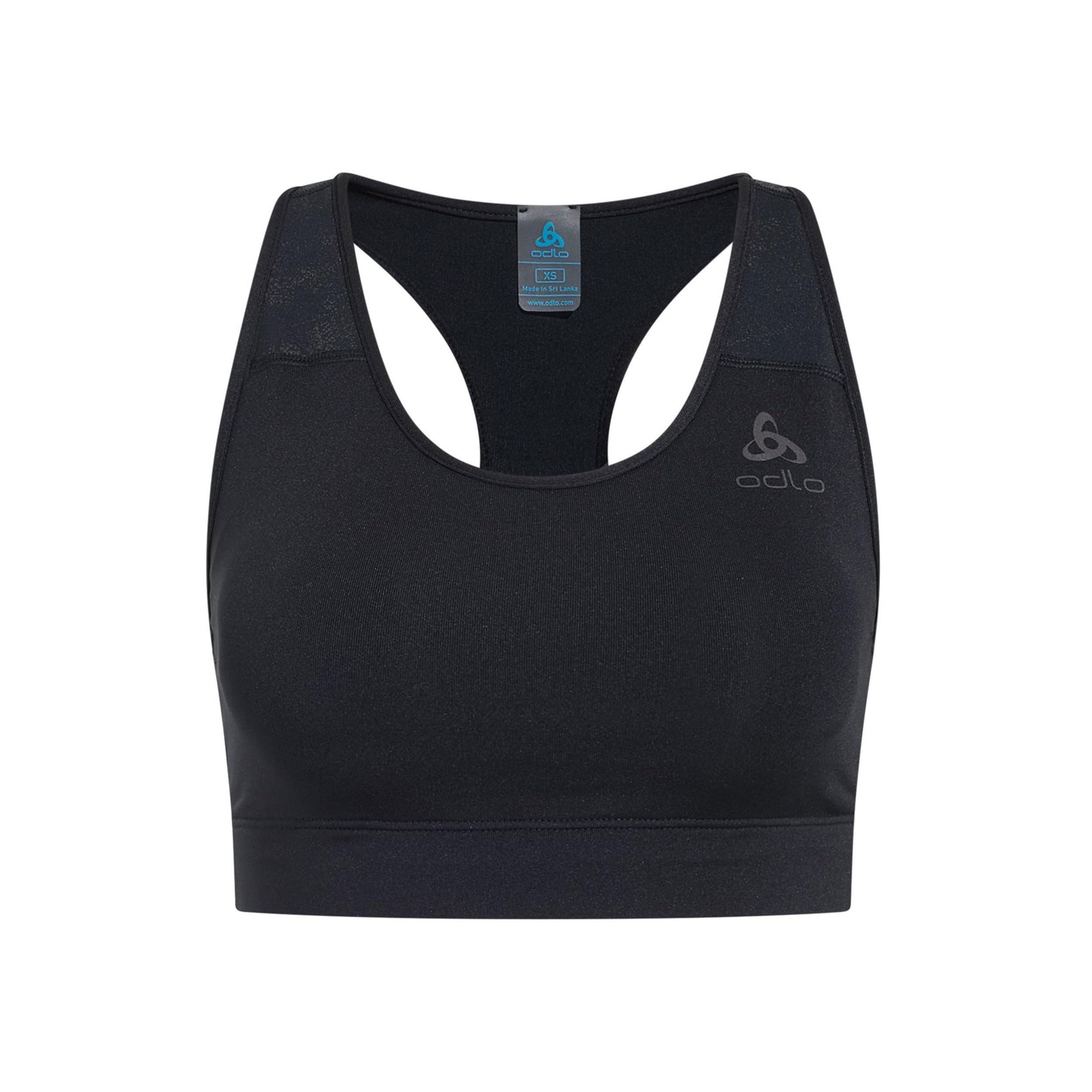 Sujetador deportivo Odlo de running transpirable con estampado negro 6