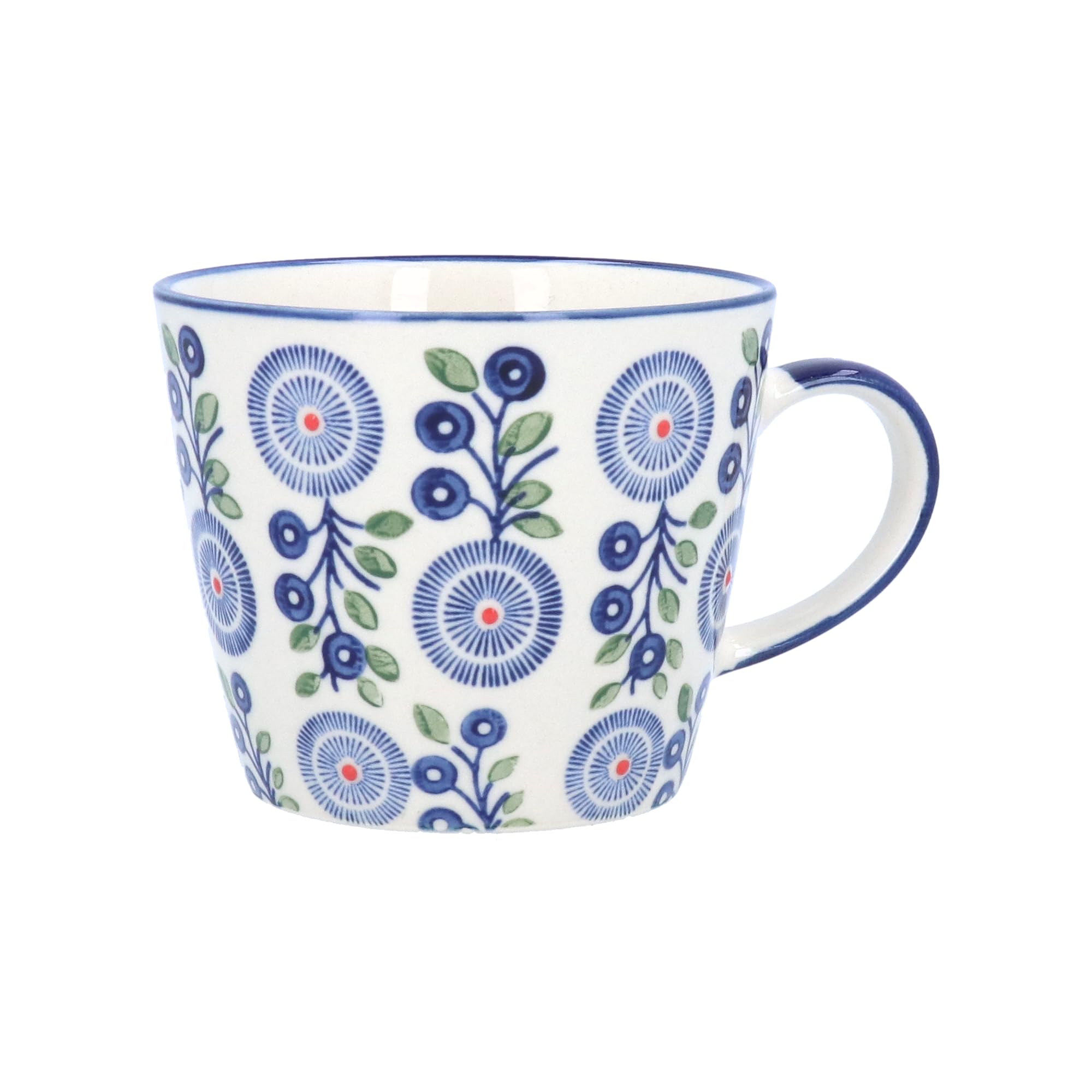 Gisela Graham Navy Bellis Daisy Stoneware Mug